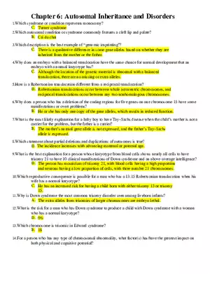 Chapter 6 Autosomal Inheritance and Disorders