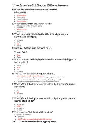 Linux Essentials 2.0 Chapter 15 Exam Answers