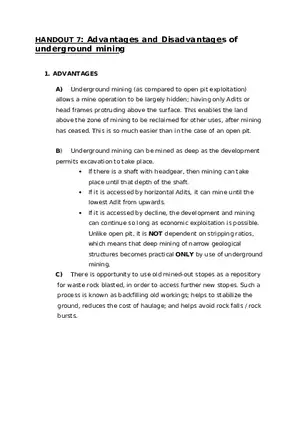 Advantages and Disadvantages of Underground Mining