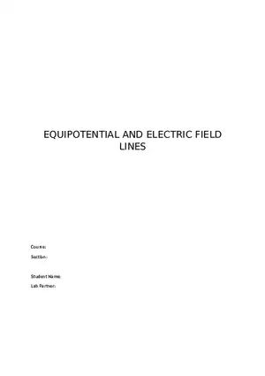 Equipotential and Electric Field Lines