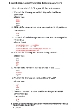 Linux Essentials 2.0 Chapter 12 Exam Answers