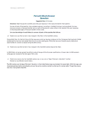 World History Period 6 Short - AnswerQuestion