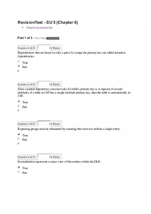 Revision Test - SU 5 (Chapter 6)