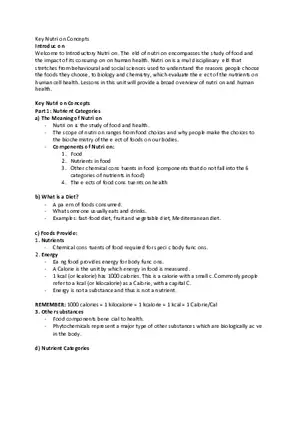 Key Nutrition Concepts
