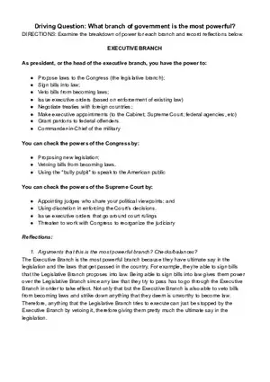 What Branch of Government is the Most Powerful