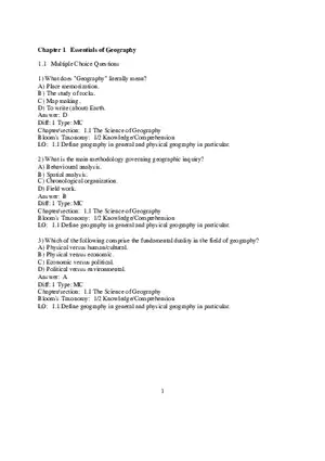 Chapter 1 Essentials of Geography Multiple Choice