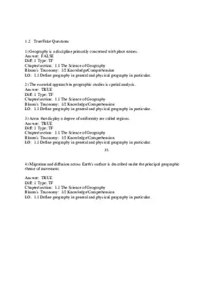 Chapter 1 Essentials of Geography True False