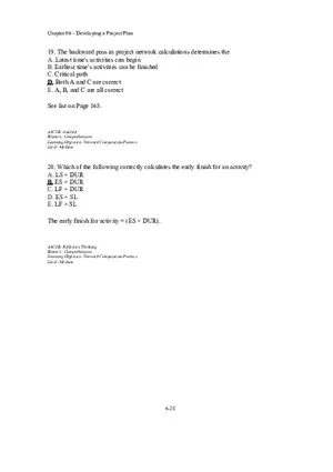 Chapter 06 - Developing a Project Plan Multiple Choice Part 2