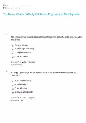 Chapter 6 Early Childhood Psychosocial Development Part 1