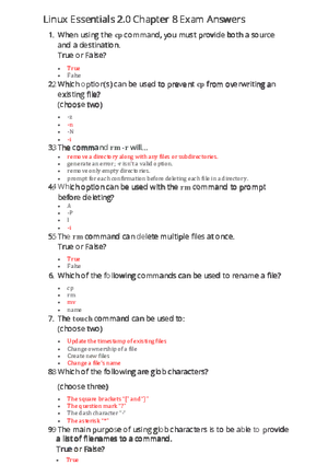 Linux Essentials 2.0 Chapter 8 Exam Answers