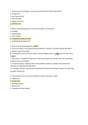 Finance Quiz 5 Practice