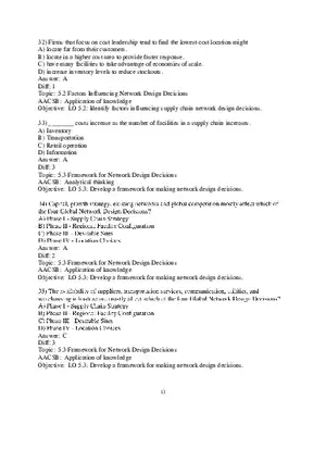 Chapter 5 Network Design in the Supply Chain Multiple Choice 2