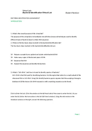 Bacterial Identification Virtual Lab
