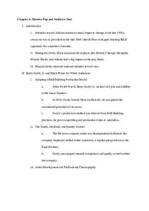 Chapter 6 Motown Pop and Southern Soul