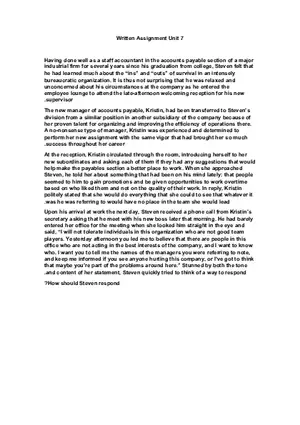 Business Ethics Written Assignment Unit 7