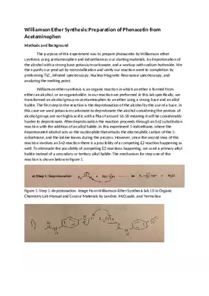 Williamson Ether Synthesis Lab Report