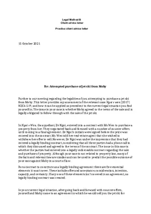 Client Advice Letter