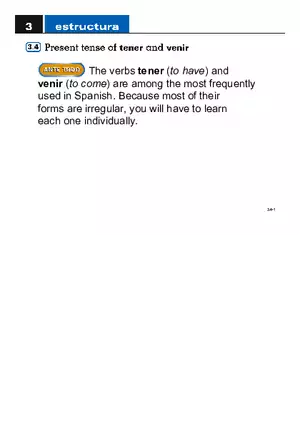 Present Tense of Tener and Venir