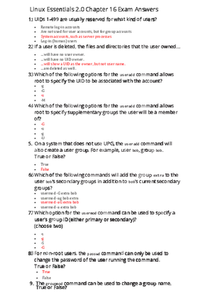 Linux Essentials 2.0 Chapter 16 Exam Answers