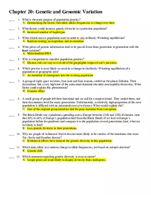 Chapter 20 Genetic and Genomic Variation