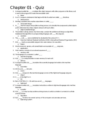 Computers and Programming Chapter 01 - Quiz