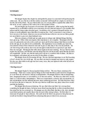 Summary On Repentance Essays
