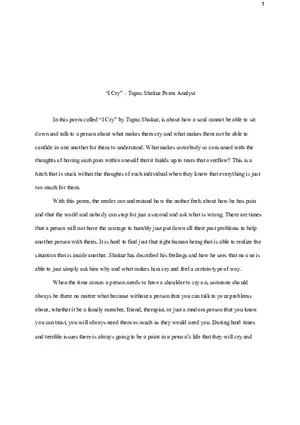 I Cry - Tupac Shakur Poem Analyst