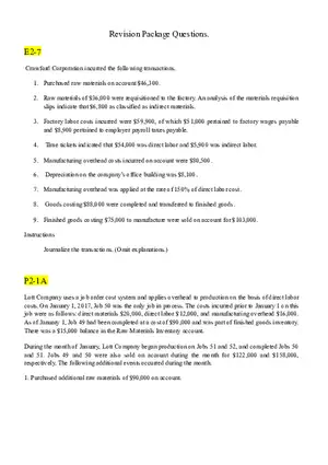 Accounting Revision Package Questions