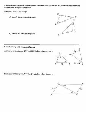 Unit 4.1 Congruent Triangles
