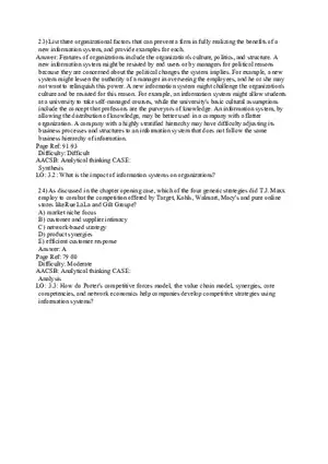 Chapter 3 Information Systems, Organizations, and Strategy Part 2