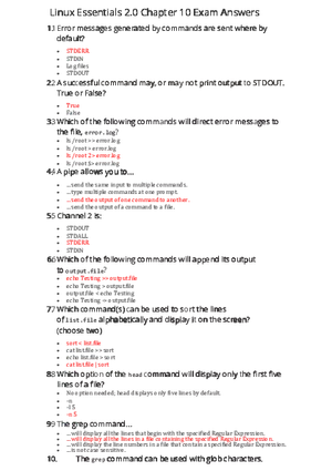 Linux Essentials 2.0 Chapter 10 Exam Answers