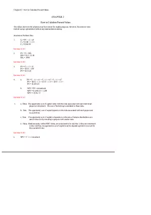 Chapter 02 - How to Calculate Present Values Solution