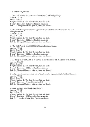 Chapter 2 Solar Energy to Earth and the Seasons True False