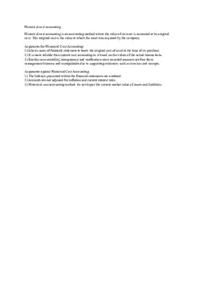 Historical Cost Accounting