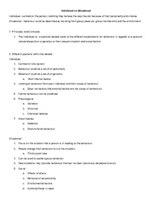 Individual vs Situational