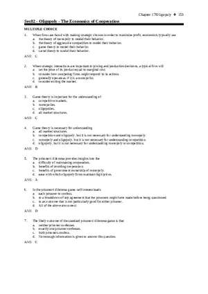 Chapter 17 Oligopoly Sec02 Multiple Choice