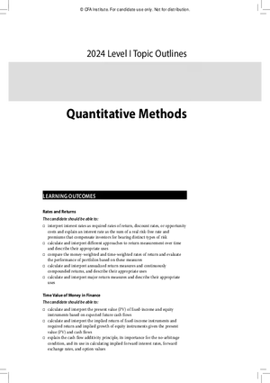 2024 Level I Topic Outlines