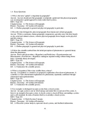 Chapter 1 Essentials of Geography Essay Questions