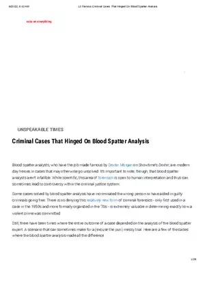 13 Famous Criminal Cases That Hinged On Blood Spatter Analysis