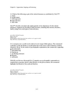 Segmentation, Targeting, and Positioning Multiple Choice  Part 2