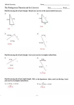 8 The Pythagorean Theorem and Its Converse