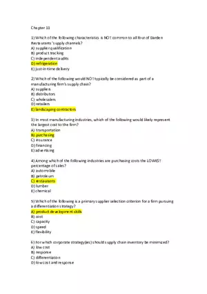 Chapter 11 Supply Chain Management