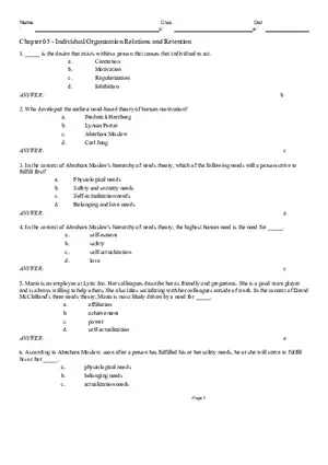 Chapter 05 Individual Organization Relations and Retention Multiple Choice