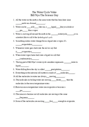 The Water Cycle Worksheet