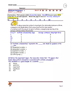Bio Home Assignment 1