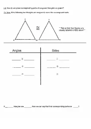 Unit 4.4 Congruent Triangles