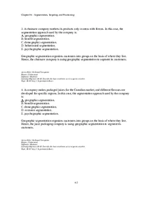 Segmentation, Targeting, and Positioning Multiple Choice  Part 1