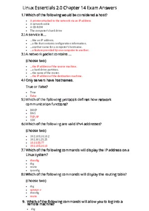Linux Essentials 2.0 Chapter 14 Exam Answers
