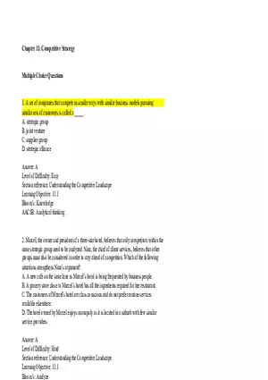 Chapter 11 Competitive Strategy