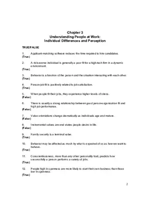 Chapter 3 Understanding People at Work Individual Differences and Perception